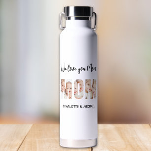 Mum 3 Photos Cutout Letters Water Bottle