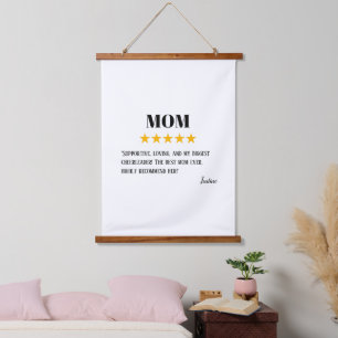 Mum 5 Star Review Best Mum Ever Gift Hanging Tapestry