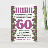 Mum 60th Gardener Pun Wordplay Birthday