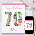 Mum 70th Birthday Number 70 Photo Collage Card<br><div class="desc">Personalise this big 70th birthday card with up to 13 different photographs. Designed for Mum (although Mum can be edited to a name or whatever you want), the number 70 photo collage is a thoughtful way to give a birthday card with a unique and special quality. The template is set...</div>