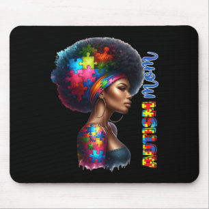 Mum Afro Autism Awareness Mama Black Autism Mother Mouse Pad