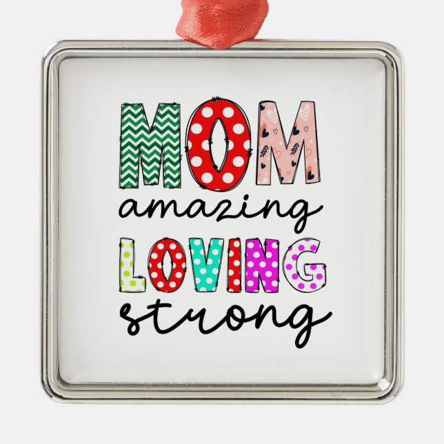 Mum Amazing Loving Strong Metal Tree Decoration (Front)