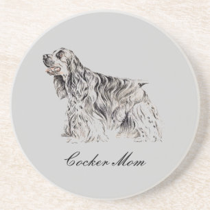 Mum, American Cocker Spaniel Sandstone Coaster
