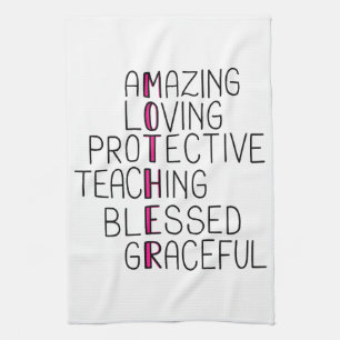 Mum Anagram Amazing Loving Protective Mother Tea Towel
