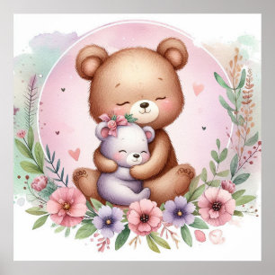 Mum and Baby Bear Poster