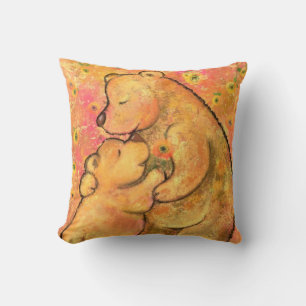 Mum and Baby Bear Throw Pillow - Hug