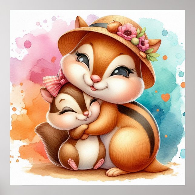 Mum and Baby Chipmunk Poster (Front)