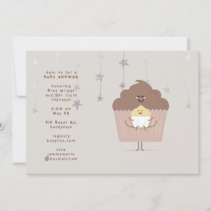Mum and Baby Cupcake Baby Shower Invitation