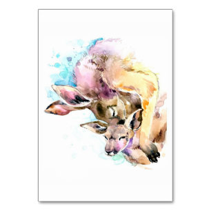 Mum and Baby Deer, Deer Family Gift,Funny Dauhgter Table Number