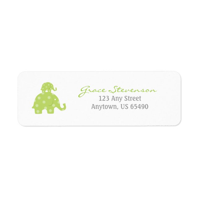 Mum and Baby Elephant Baby Labels (Front)