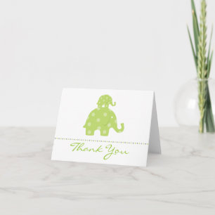 Mum and Baby Elephant Folded Thank You Card