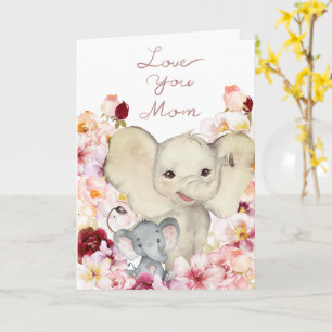 Mum and Baby Elephant Mother's Day Card