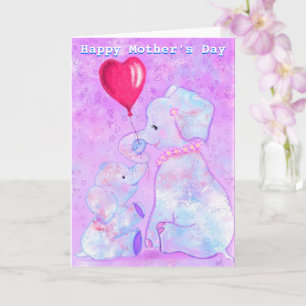 Mum and Baby Elephants Mother's Day Card