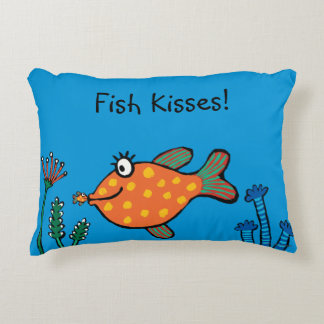 Mum and Baby Fish Kisses Decorative Cushion