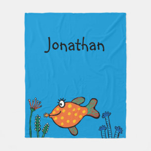 Mum and Baby Fish Kisses Fleece Blanket