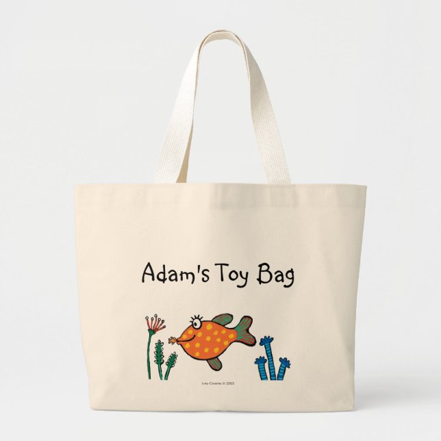 Mum and Baby Fish Kisses Large Tote Bag (Front)