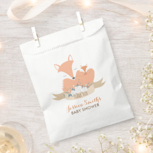 Mum and Baby Fox Baby Shower Favour Bags