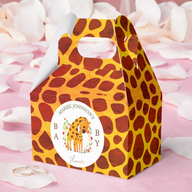 Mum and Baby Giraffe Favour Box (Wedding)