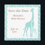 Mum and Baby Giraffe Save the Date Magnets<br><div class="desc">Baby Shower save the date magnets</div>