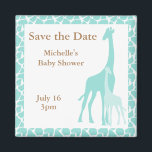 Mum and Baby Giraffe Save the Date Magnets<br><div class="desc">Baby Shower save the date magnets</div>