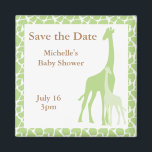 Mum and Baby Giraffe Save the Date Magnets<br><div class="desc">Baby Shower save the date magnets</div>
