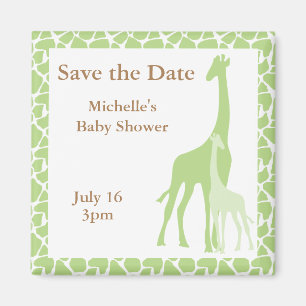 Mum and Baby Giraffe Save the Date Magnets