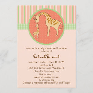 Mum and Baby Giraffe Unisex Baby Shower Invitation
