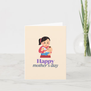 Mum and baby, happy mother's day thank you card
