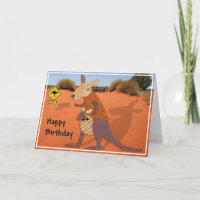 Mum and Baby Kangaroo in the Outback Birthday
