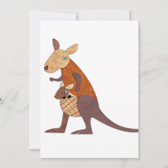 Mum and Baby Kangaroo Invitation (Front)
