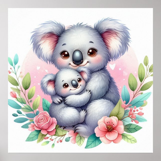 Mum and Baby Koala Bear  Poster (Front)