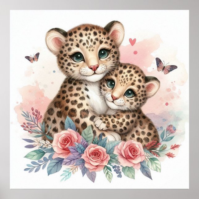 Mum and Baby Leopard  Poster (Front)