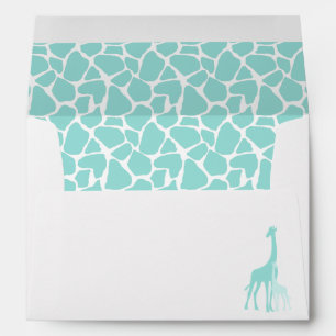 Mum and Baby Mint Giraffes Baby Shower Envelopes