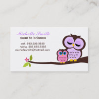 Mum and Baby Owl Calling Cards