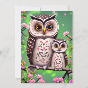 Mum and Baby Owl Holiday Card