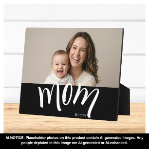 Mum and Baby Photo Custom Year Established Plaque