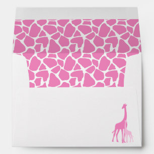Mum and Baby Pink Giraffes Baby Shower Envelope