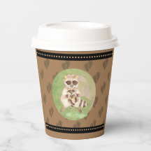 Mum and Baby Racoon Shower Hot Beverage Cups