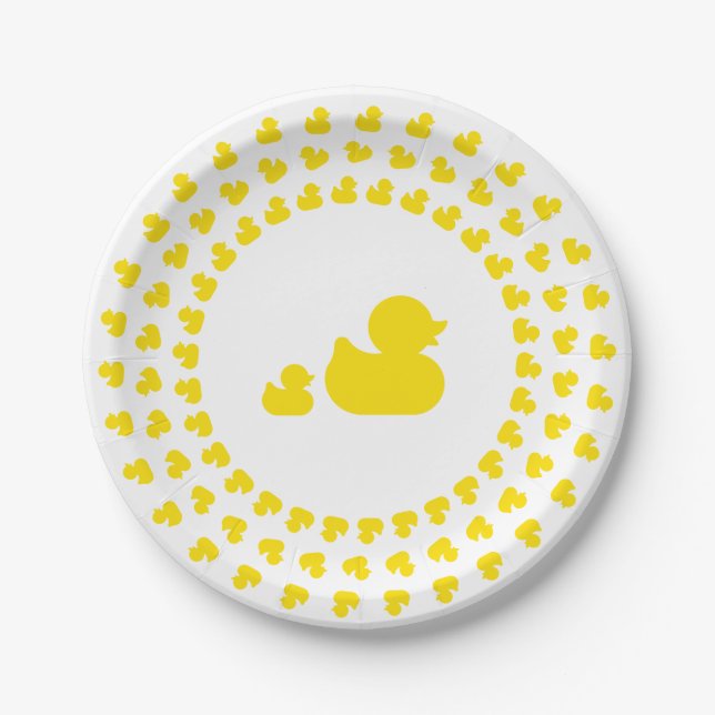 Mum and Baby Rubber Ducks Paper Plate (Front)