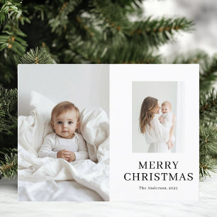 Mum and Baby Two Photo Christmas Postcard