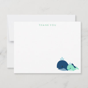 Mum and Baby Whale Thank You Notes {green}