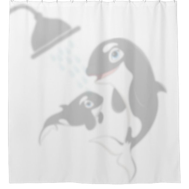 Mum And Baby Whales Shadow Buddies in Shower Curtain (Front)