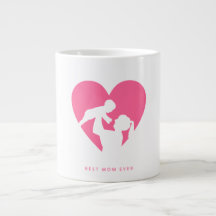 Mum and baby with love background mug