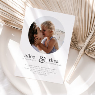 Mum and Child - Photo Joint Birthday Invitation