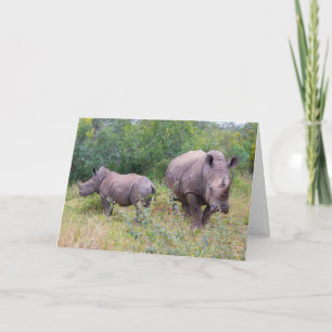 Mum and child rhino card