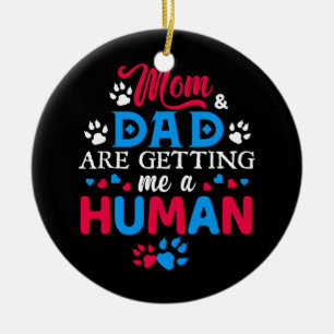 Mum And Dad Are Getting Me A Human Funny Cat Ceramic Tree Decoration