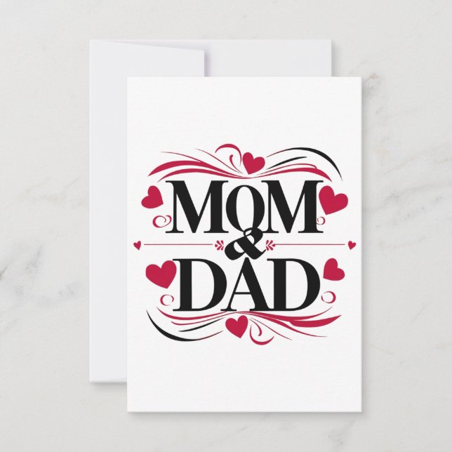 Mum and dad best parents every one  thank you card (Front)