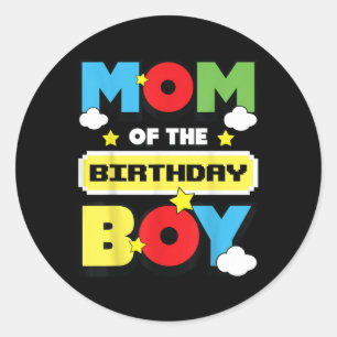 Mum And Dad Birthday Boy Party Decor Family Matchi Classic Round Sticker