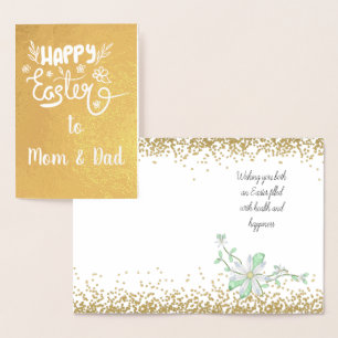 Mum and Dad Easter REAL FOIL Foil Card