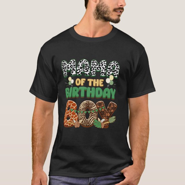 Mum And Dad Mama Birthday Boy Safari Jungle Family T-Shirt (Front)